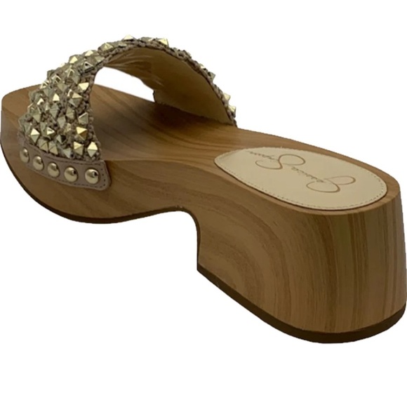 Jessica Simpson Rell Platform Gold Studded Women's Slide Sandals SZ 7 NIB - Picture 3 of 4